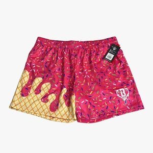 Baseball Lifestyle 101 Ice Cream Shorts Mens XL Pink Strawberry Sprinkles